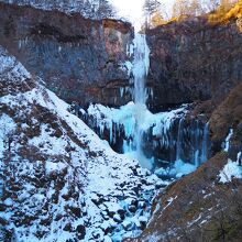エレベーターを降りた場所から見た氷瀑