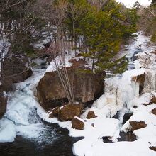 凍ってる龍頭の滝