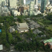 東京タワーから見た増上寺