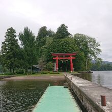 琵琶島と宇賀神社の鳥居