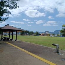 広い芝生公園もあり