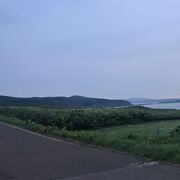 網走郊外の海水湖