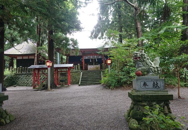 野尻湖の琵琶島の中にある神秘的な神社