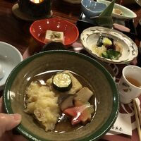 夕食、揚げ出し豆腐