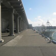 目の前には宗谷港の船舶が並ぶ風景が広がります