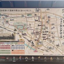 上田駅前にあるモニュメントのマップ