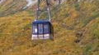 紅葉と黒部湖がきれいに見えます。