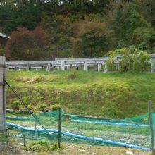 源泉冷却用の木の樋