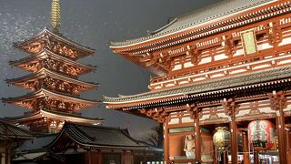 雪の浅草寺