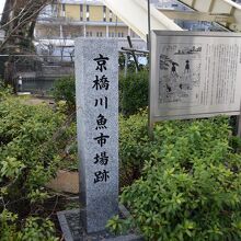 京橋川魚市場の碑