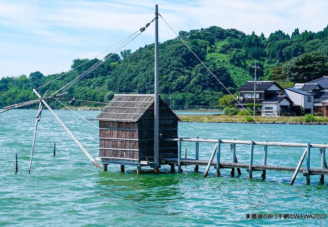 はわい温泉近く、周囲10㎞ほどの汽水湖