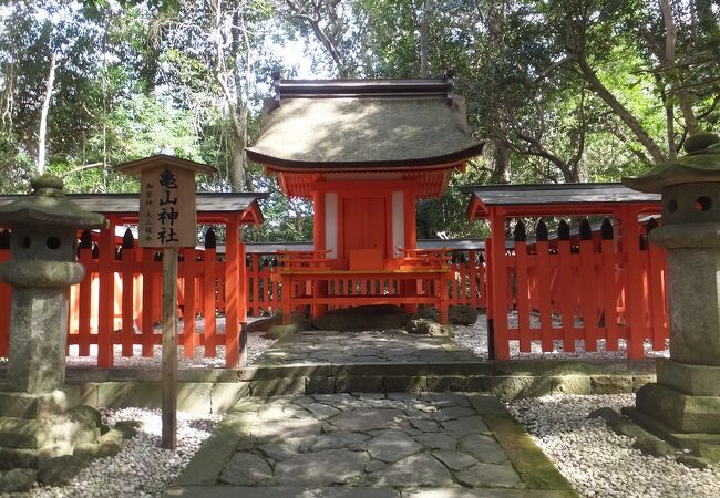 宇佐神宮上宮のある山は亀山ともいうようで、その名前を冠した神社。