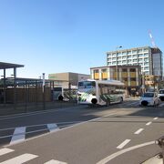 高山駅のすぐ横