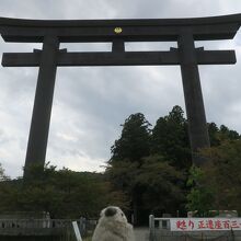 旧社地入口にある大鳥居