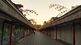 秋らしく紅葉の木々が軒先に飾ってある