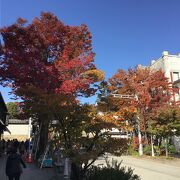 長野駅からは　緩やかな　上り坂になっている。