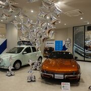 富山駅前の商業施設、光岡自動車の展示がみどころ