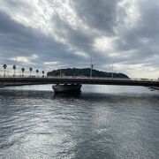 片瀬江ノ島駅近くに河口があります