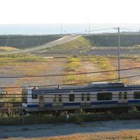 …富岡駅発着のJR常磐線の列車が見えました。