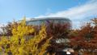 デザイン性のある建物と屋上庭園