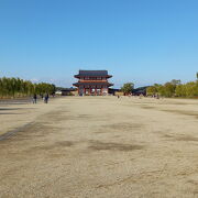 （平城京跡歴史公園）　132haと広大。徒歩での移動は大変です。