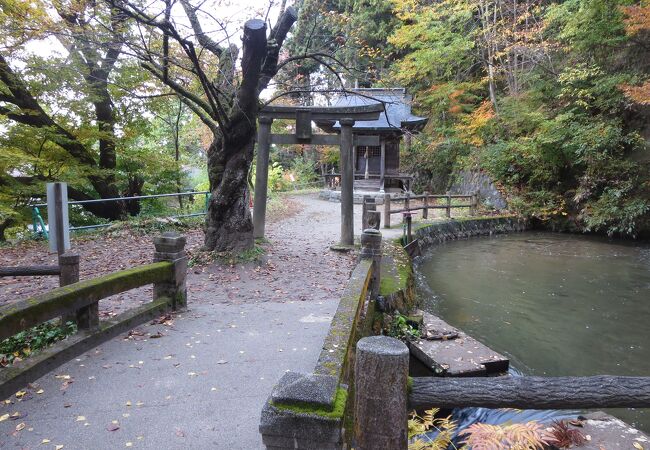 戸ノ口堰洞窟を見守る神社です。