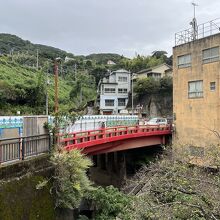 橋の横から