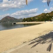 生口島西海岸の広いビーチ