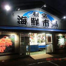 店の入り口、もう暗くなっていました。