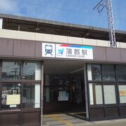 名鉄とJRの駅。きれいです。人はすくない。