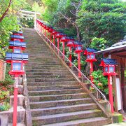 勝浦の街が見下ろせる