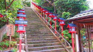 勝浦の街が見下ろせる