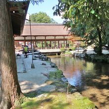 橋殿の下を流れる小川
