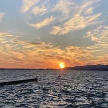 浜名湖の夕日