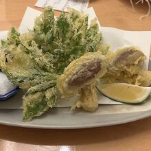 海風椎茸と明日葉の天ぷら