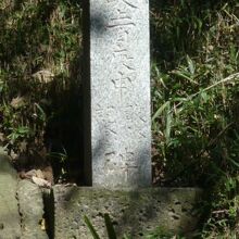 吹上庚申の標識石です。本堂の北側階段の中間に置かれています。