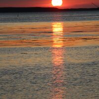 サロマ湖の夕日・ホテルの庭から。見れたら感動すると思います