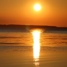サロマ湖の夕日