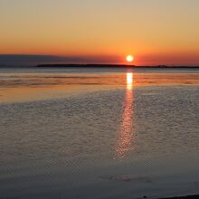 サロマ湖の夕日
