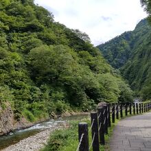 駐車場からトンネルまで。