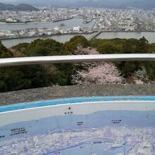 展望台から高知城の方角を見る