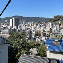 ポケットパークから眺めた長崎の街並み。