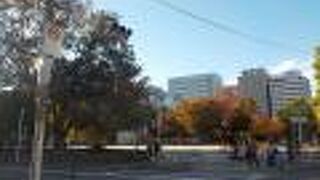 中洲川端駅近くにあるかなり広い公園です。