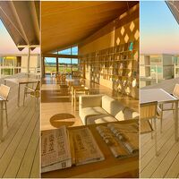 時間帯で雰囲気が変わるフリースペース。夕暮れ時と朝がお勧め。