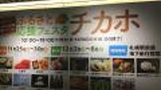 大通駅からさっぽろ駅までの地下空間。