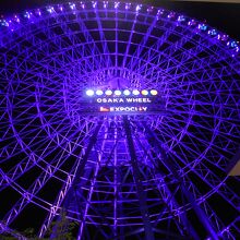 エキスポシティの観覧車が夜空に映えます。