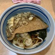 羽田帰りは蒲田東急改札内のしぶそばで300円朝うどん