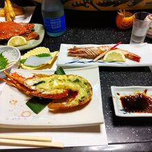 伊勢海老の黄金焼きと車海老の塩焼き