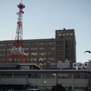 電波塔があり離れた場所からもわかる