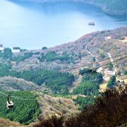 箱根駒ケ岳ロープウェー;空中から芦ノ湖を